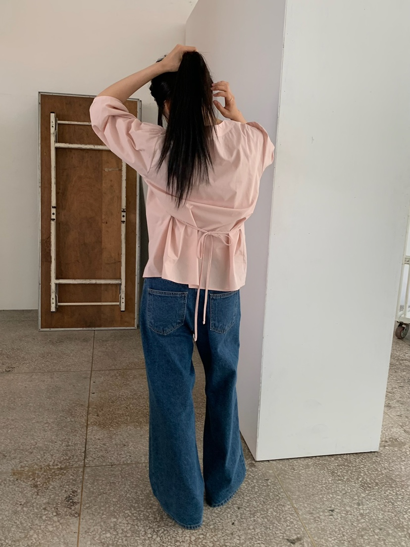 LOVE MY SANTA東大門實拍26秋季新款真品襯衫蕾絲衫褶裥Santa/LOVE MY SANTA襯衫/蕾絲衫