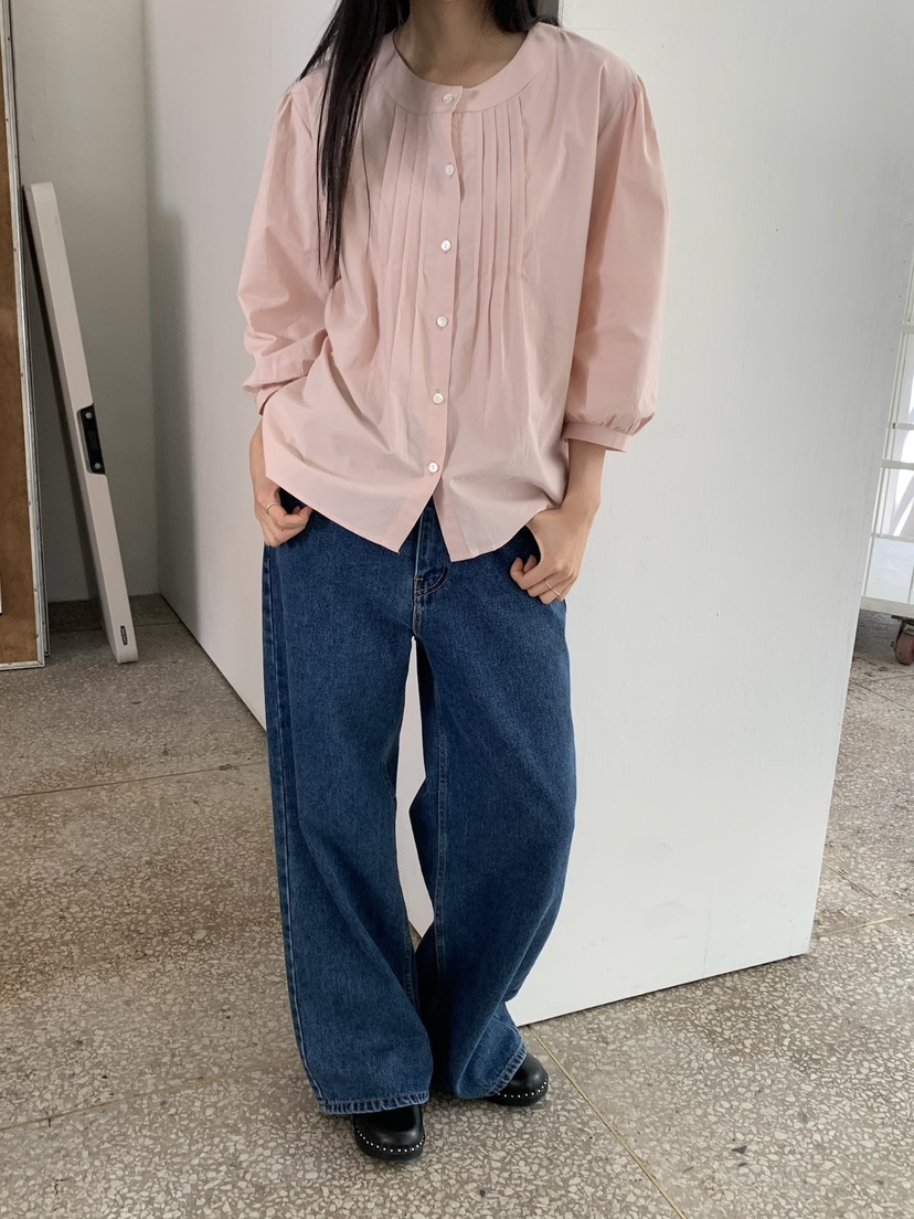 LOVE MY SANTA東大門實拍26秋季新款真品襯衫蕾絲衫褶裥Santa/LOVE MY SANTA襯衫/蕾絲衫圖色2