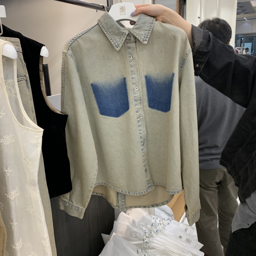 OUS/INCH-L韓國代購26秋季新品時尚熱賣人氣襯衫蕾絲衫OUS/INCH襯衫/蕾絲衫圖色1