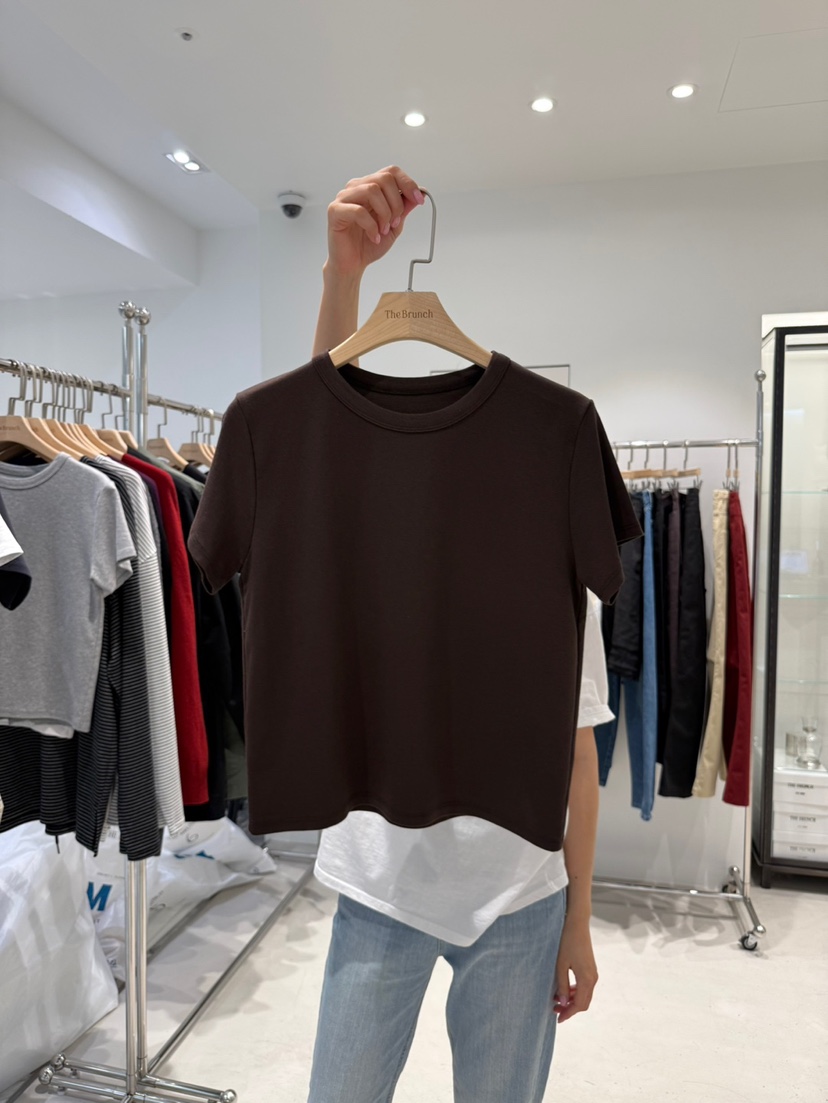 THE BRUNCH韓國直郵26秋季新品休閑時尚熱賣真品人氣T恤THE BRUNCHT恤圖色4棕色