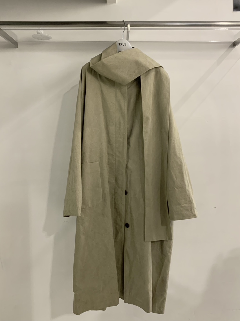 TRUE東大門代購女士新品推薦熱賣時尚長款風衣可拆卸圍巾TRUE長款風衣