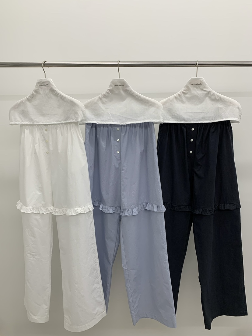 LOVE MY SANTA韓國直郵女裝新品人氣真品休閑褲褶邊紐扣Santa/LOVE MY SANTA休閑褲
