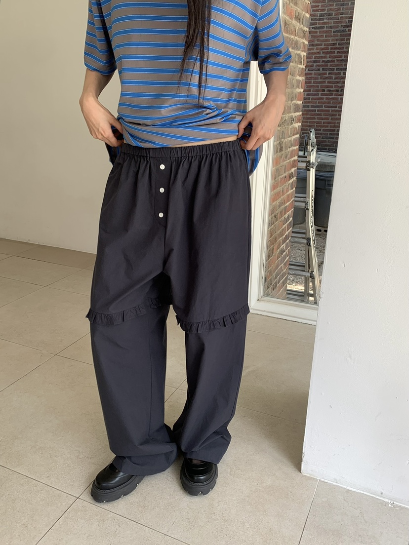 LOVE MY SANTA韓國直郵女裝新品人氣真品休閑褲褶邊紐扣Santa/LOVE MY SANTA休閑褲
