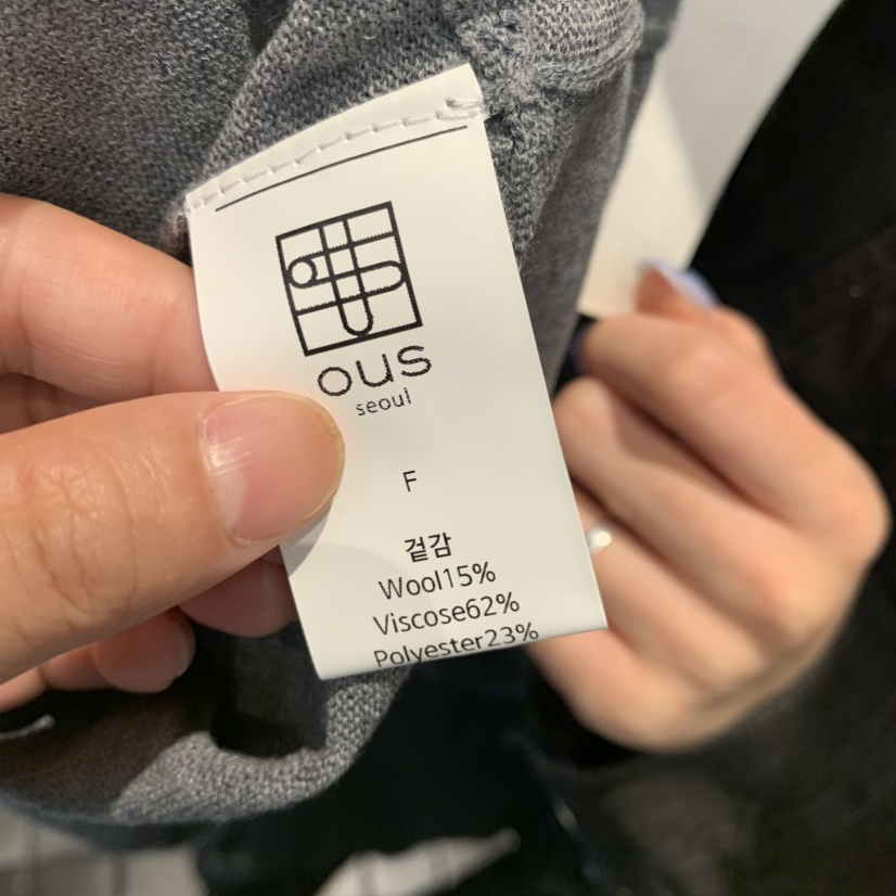 OUS/INCH-L韓國代購26秋季新品時尚推薦人氣休閑真品馬甲OUS/INCH馬甲