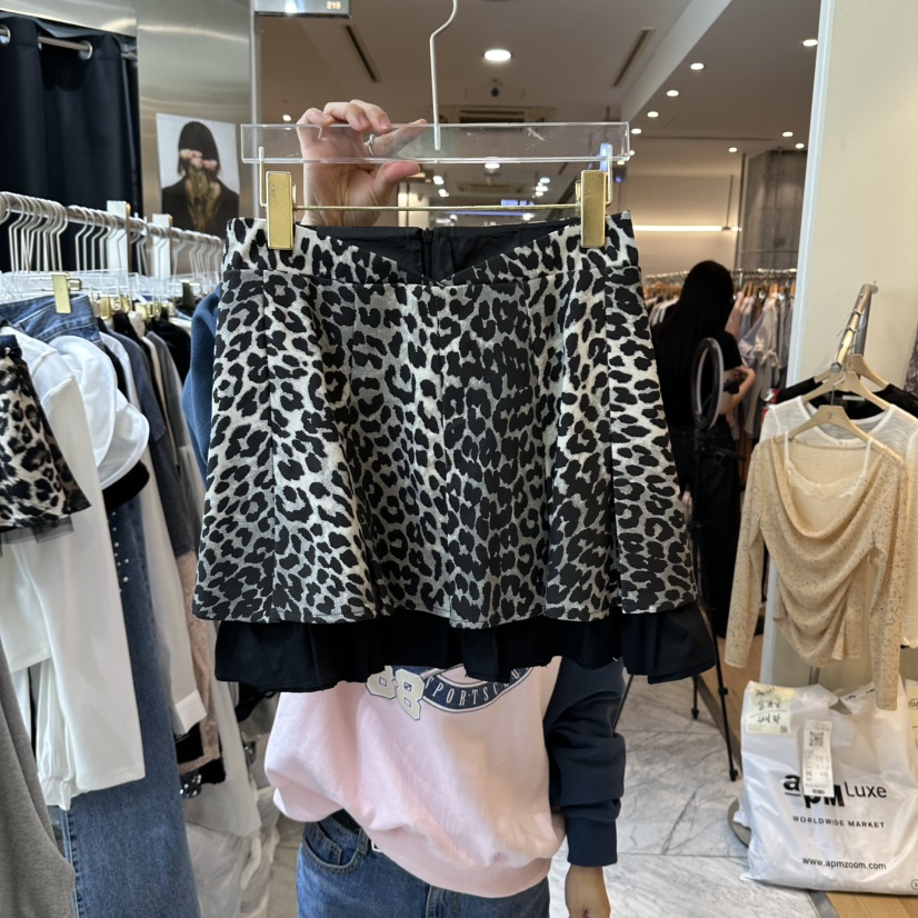 CHEAP-CHIC東大門實拍26秋冬新款休閑人氣短裙迷你裙豹紋CHEAP-CHIC/CHARLES THE SECOND短裙圖色2