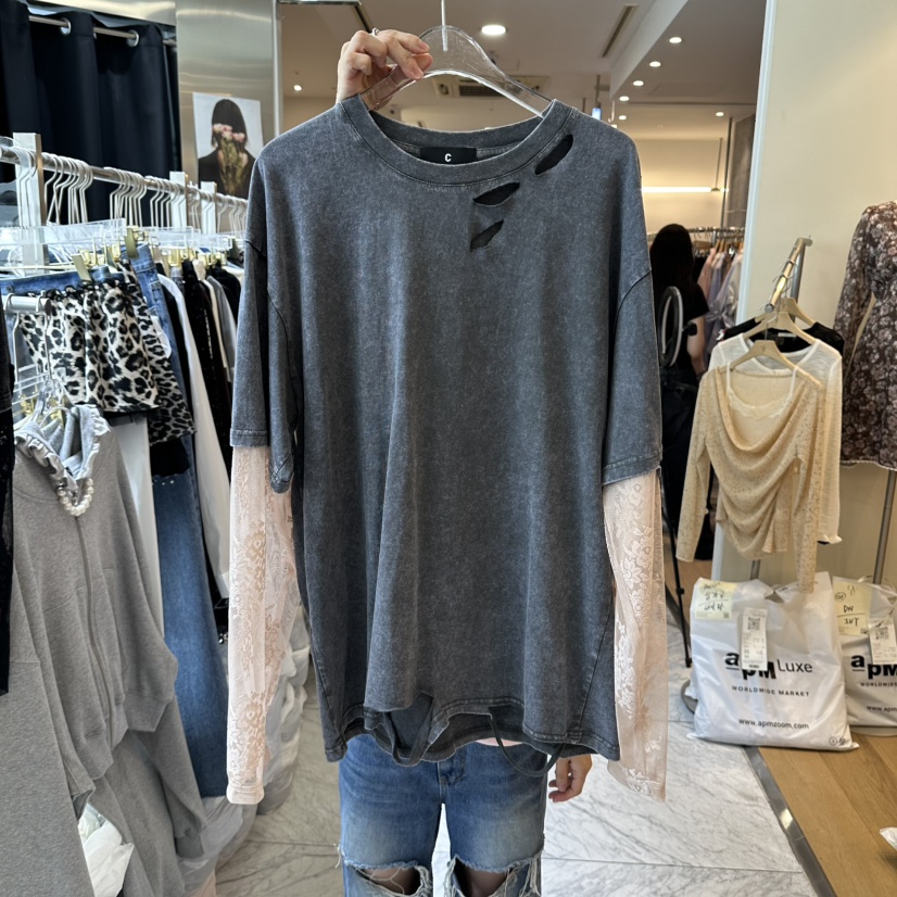 CHEAP-CHIC東大門實拍26秋季新款休閑推薦熱賣時尚長袖T恤CHEAP-CHIC/CHARLES THE SECOND長袖T恤圖色2灰色