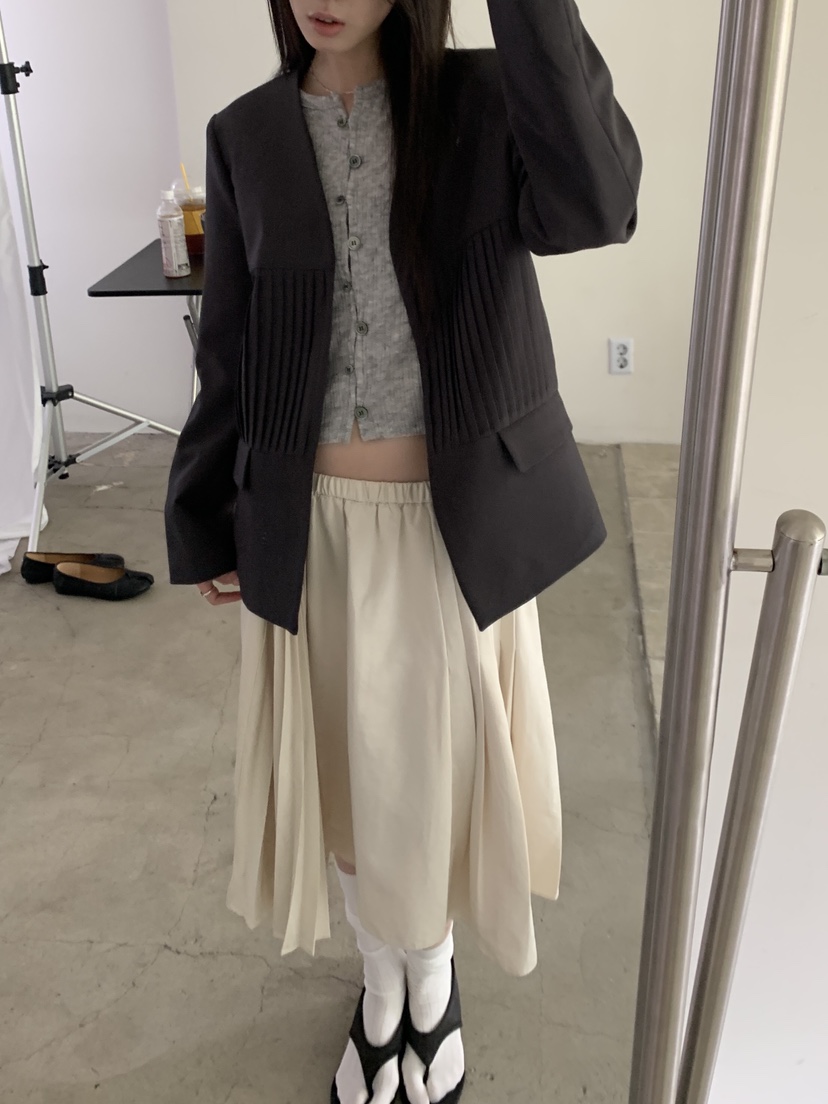 VERNIMENT韓國代購女士新款真品休閑熱賣推薦時尚夾克褶裥VERNIMENT夾克
