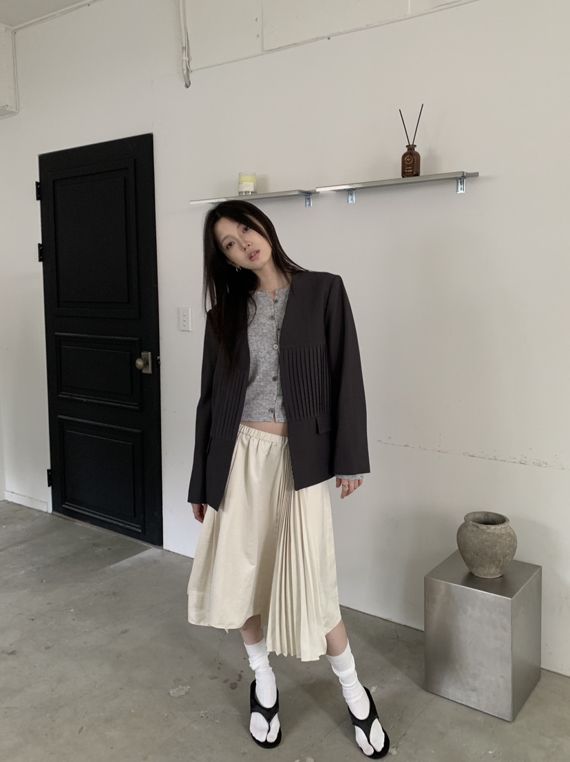 VERNIMENT韓國代購女士新款真品休閑熱賣推薦時尚夾克褶裥VERNIMENT夾克