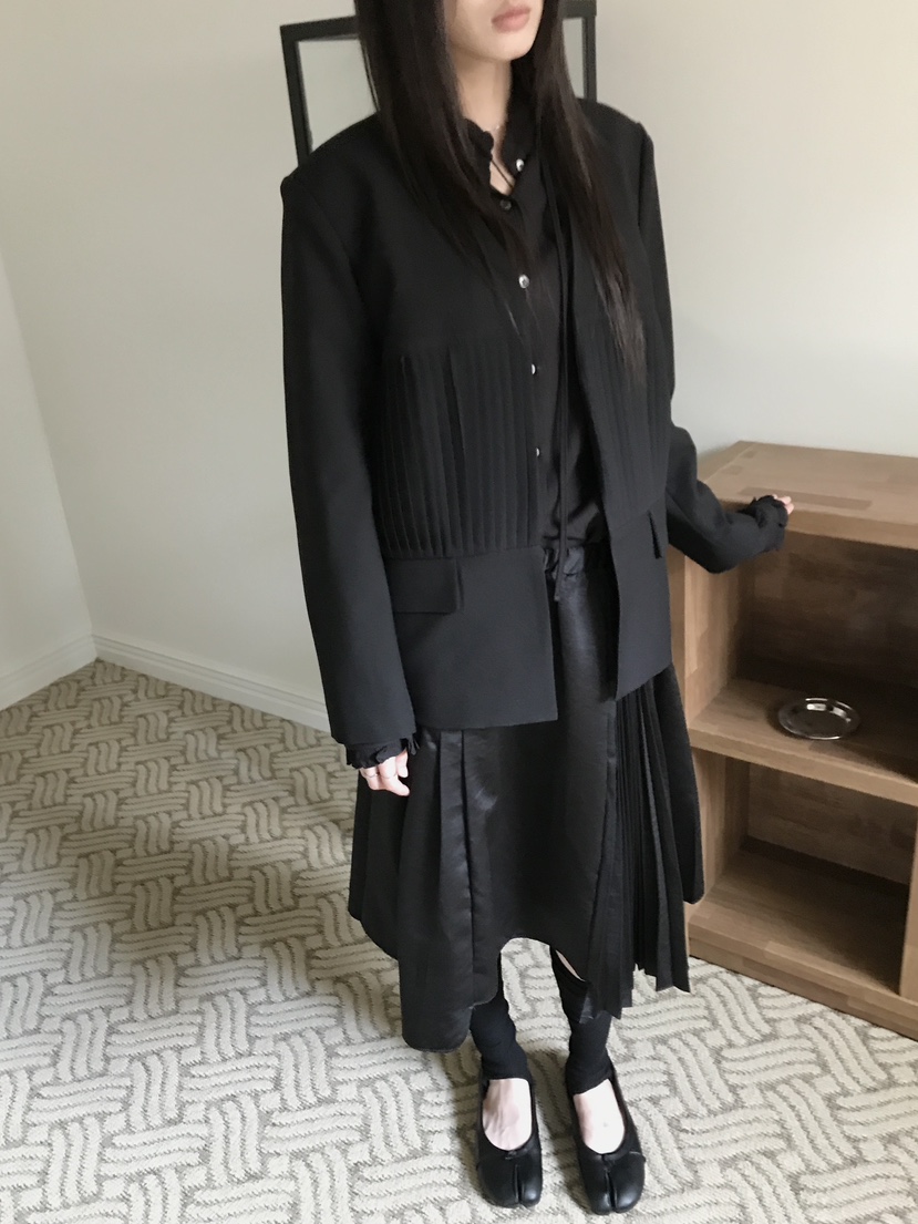 VERNIMENT韓國代購女士新款真品休閑熱賣推薦時尚夾克褶裥VERNIMENT夾克