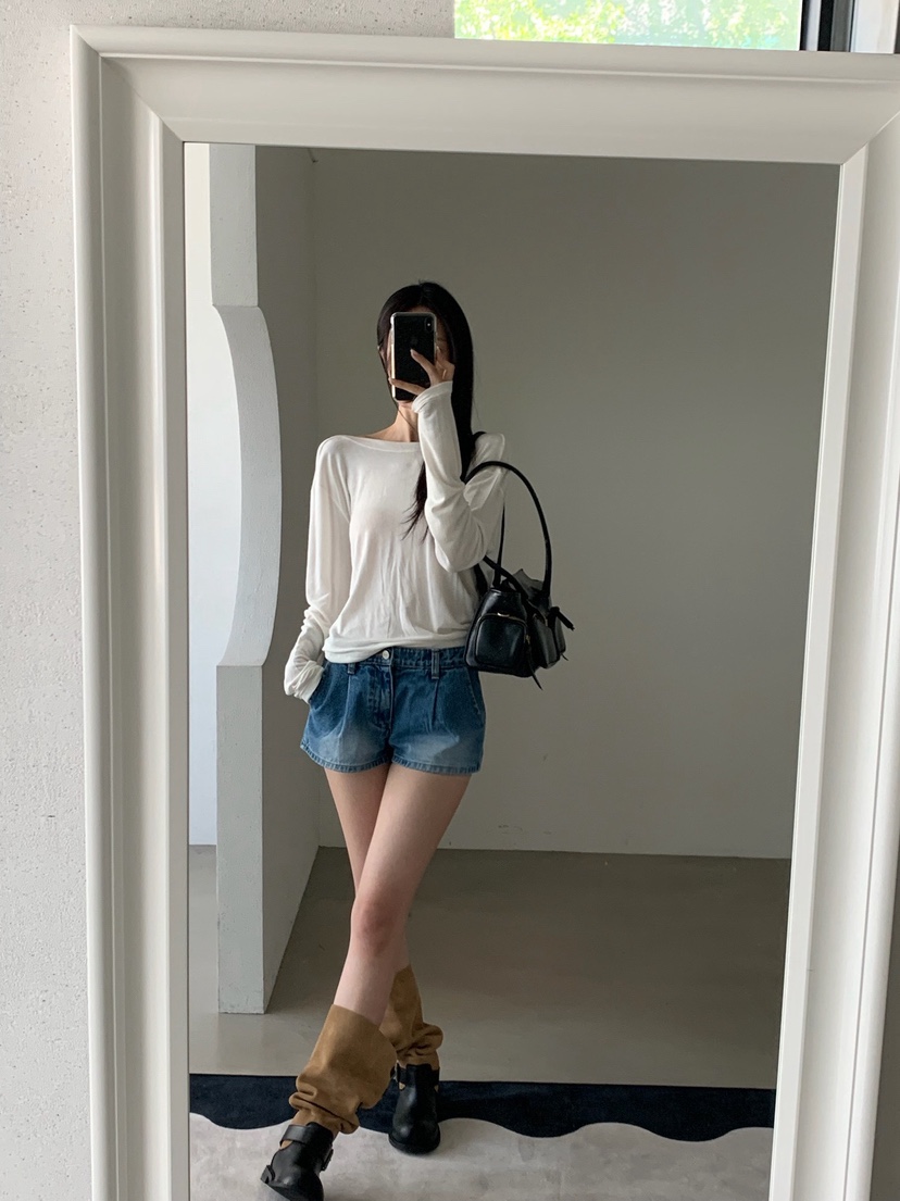 VERANDA韓國代購女士新款真品時尚休閑熱賣人氣長袖T恤扭曲VERANDA長袖T恤
