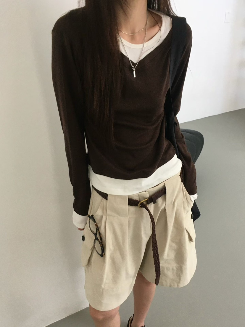 MINIMUZE東大門實拍女裝新品時尚熱賣休閑真品推薦長袖T恤MINIMUZE長袖T恤