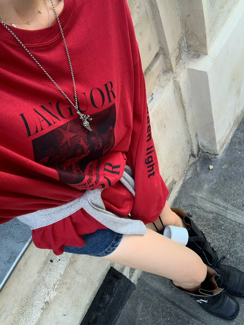 REVE CITE-L東大門實拍26秋冬新款休閑推薦真品長袖T恤REVE CITE-L長袖T恤