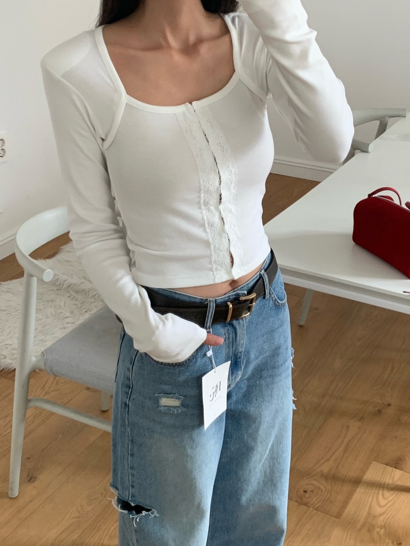 REVE CITE-L韓國直郵女裝新款休閑人氣長袖T恤蕾絲開衫REVE CITE-L長袖T恤圖色3