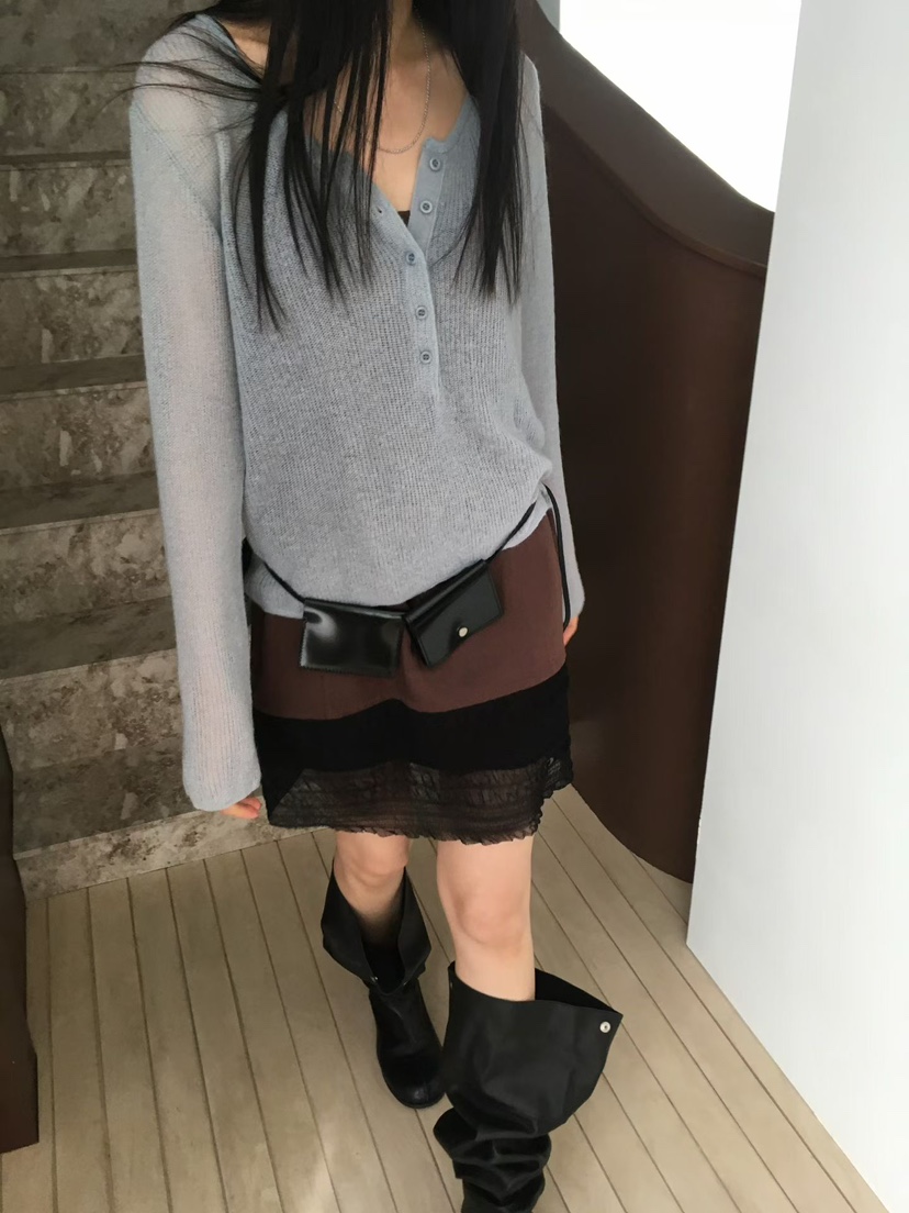 MINIMUZE韓國代購女裝新款時尚真品熱賣人氣休閑針織衫U領MINIMUZE針織衫