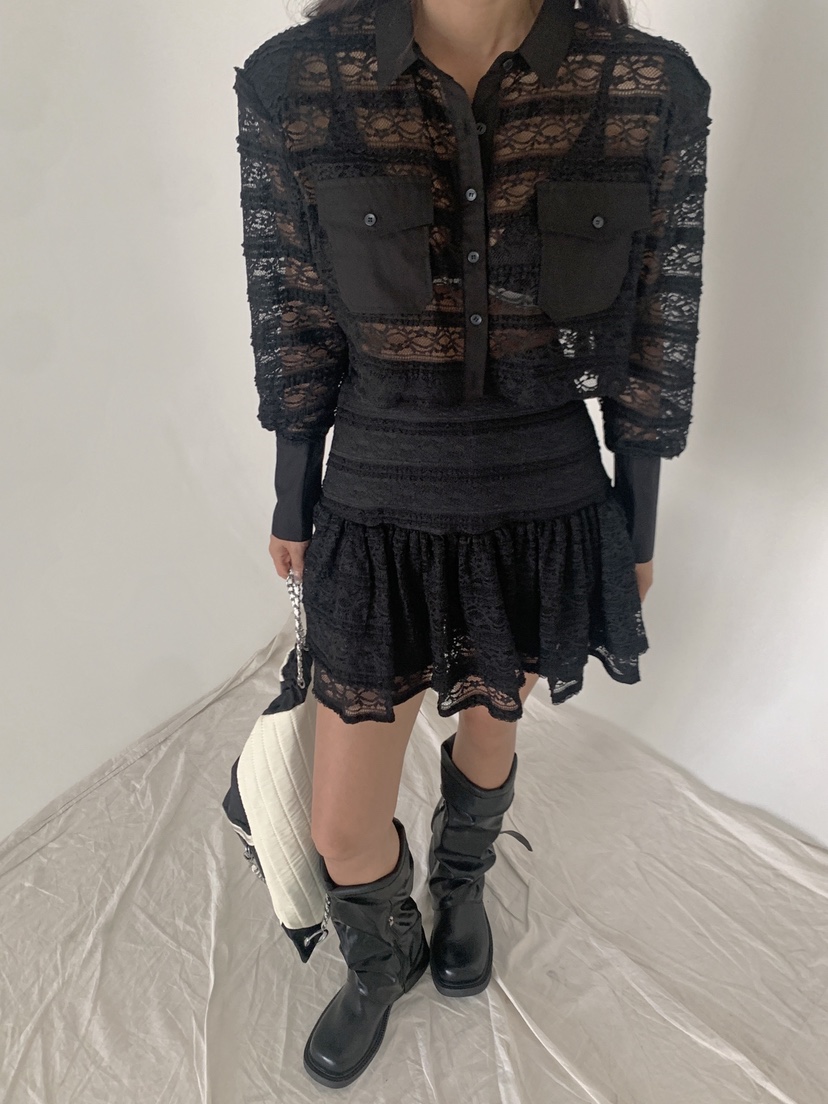 VERANDA東大門代購26秋季新品真品人氣休閑襯衫蕾絲衫蕾絲VERANDA襯衫/蕾絲衫