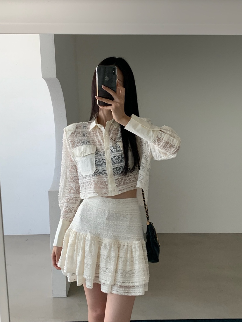 VERANDA東大門代購26秋季新品真品人氣休閑襯衫蕾絲衫蕾絲VERANDA襯衫/蕾絲衫