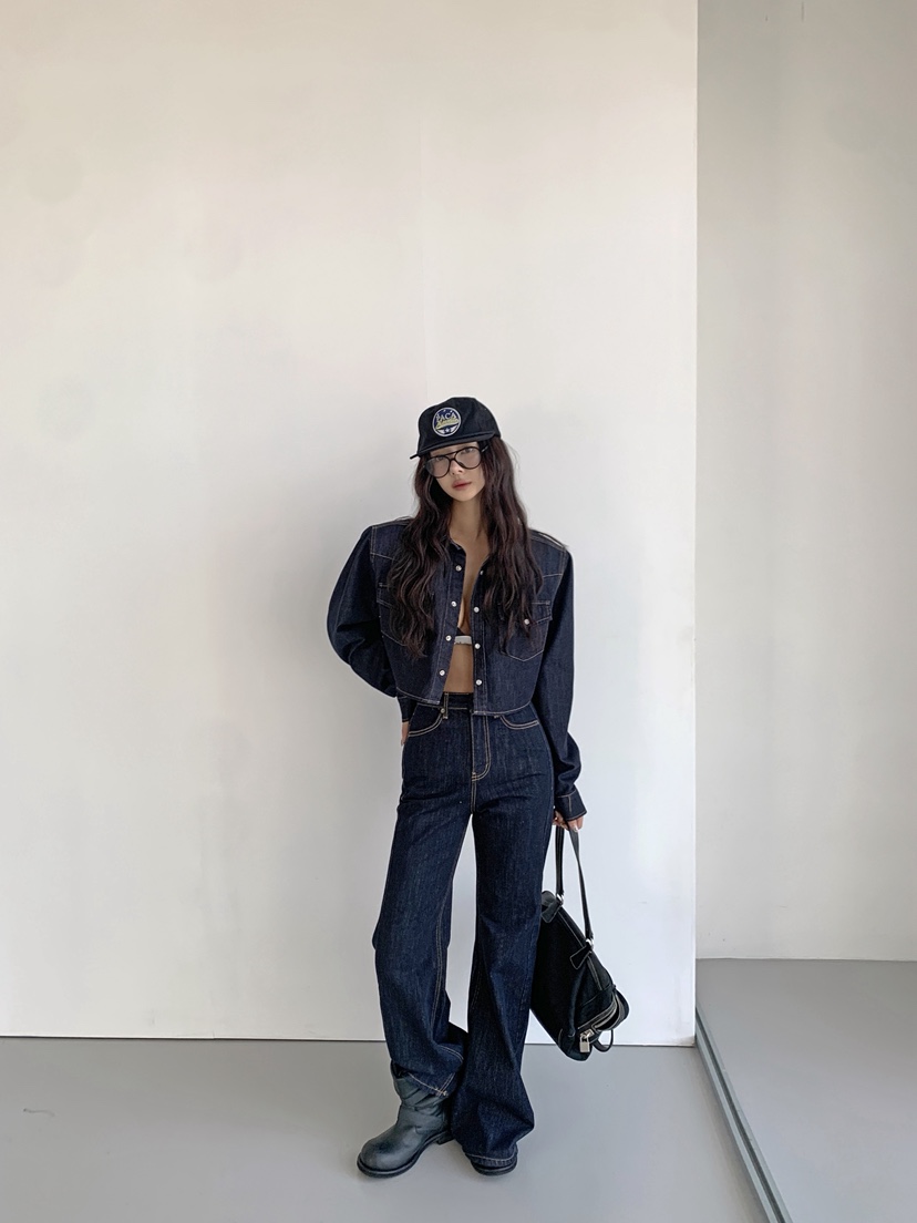 VERANDA韓國代購女裝新款人氣推薦時尚熱賣真品牛仔褲不褪色VERANDA牛仔褲