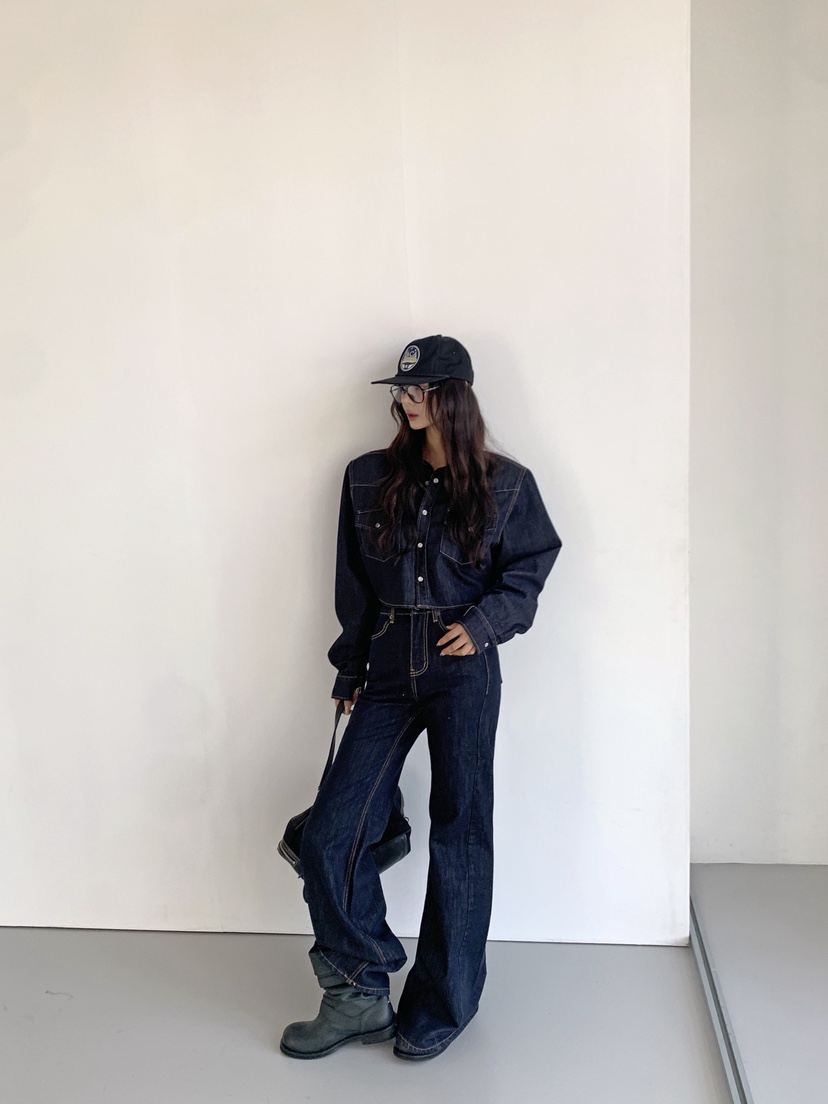 VERANDA韓國代購女裝新款人氣推薦時尚熱賣真品牛仔褲不褪色VERANDA牛仔褲