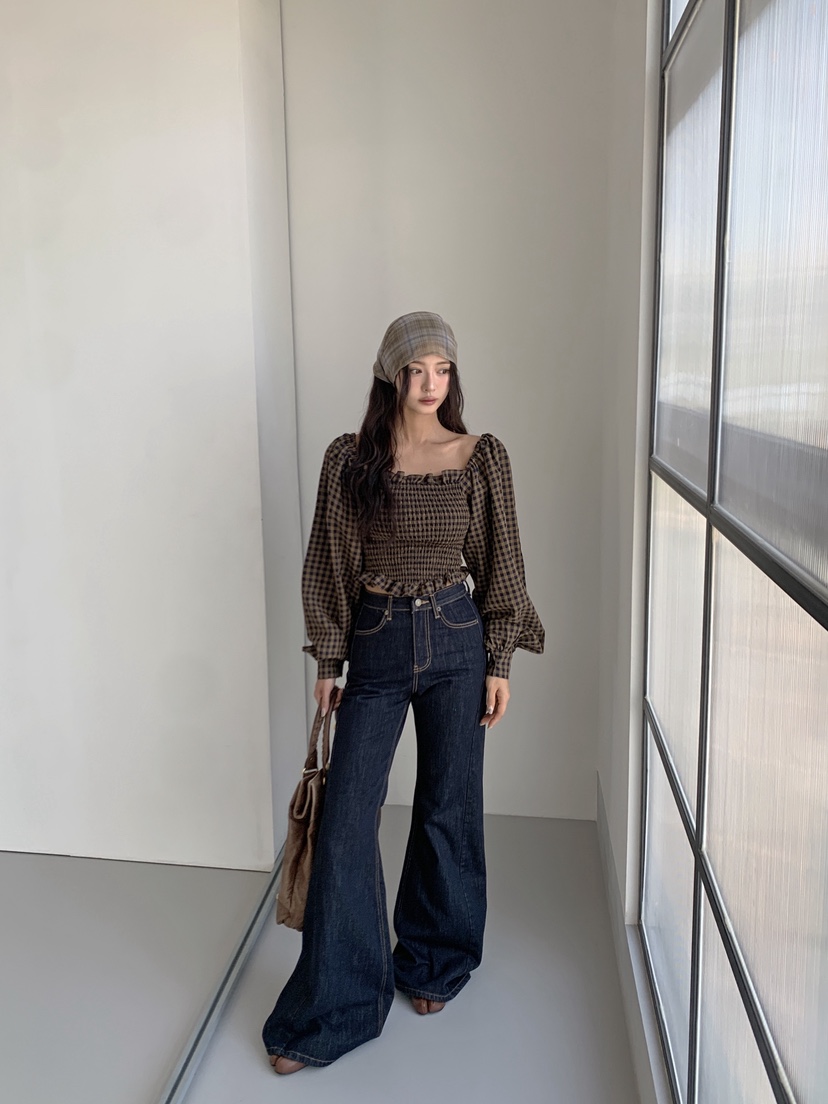 VERANDA韓國代購女裝新款人氣推薦時尚熱賣真品牛仔褲不褪色VERANDA牛仔褲