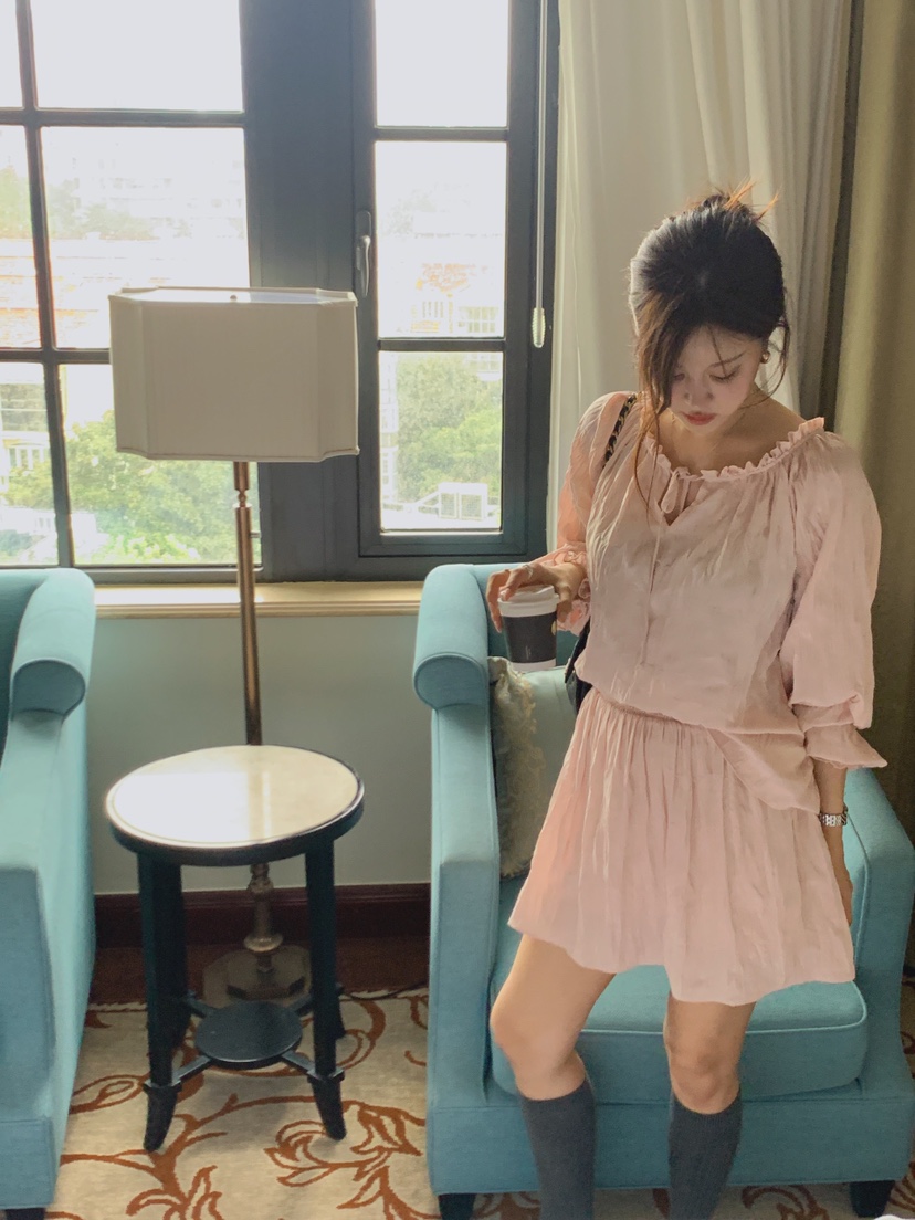 LA CREME韓國直郵女士新品人氣休閑推薦時尚真品裙褲褶皺LA CREME裙褲