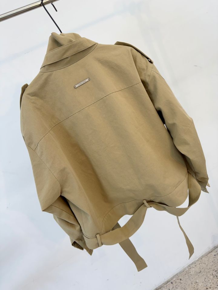 1.3東大門實拍26秋冬新款人氣時尚真品熱賣休閑夾克含腰帶1.3夾克
