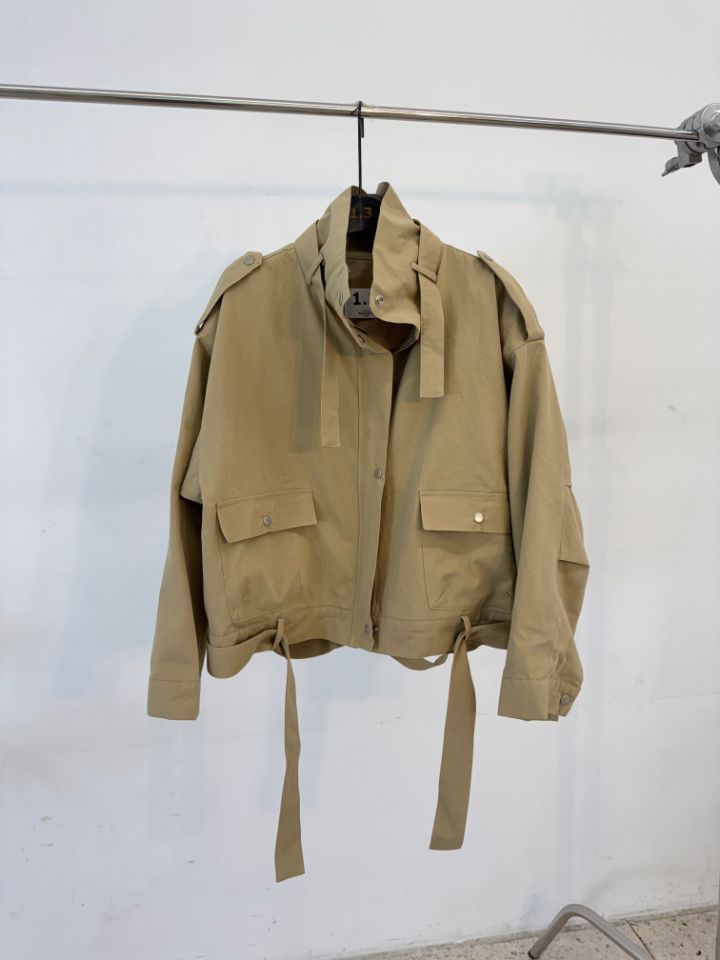 1.3東大門實拍26秋冬新款人氣時尚真品熱賣休閑夾克含腰帶1.3夾克