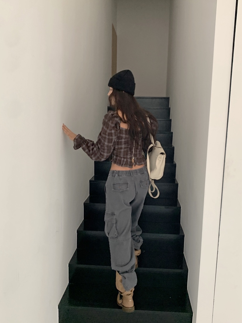 VERANDA韓國代購女裝新款時尚熱賣休閑人氣推薦牛仔褲工裝褲VERANDA牛仔褲