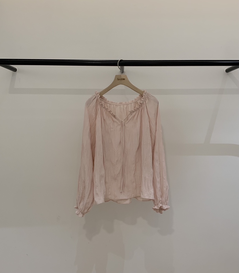 LA CREME東大門直郵女士新品熱賣休閑真品襯衫蕾絲衫褶皺LA CREME襯衫/蕾絲衫圖色2