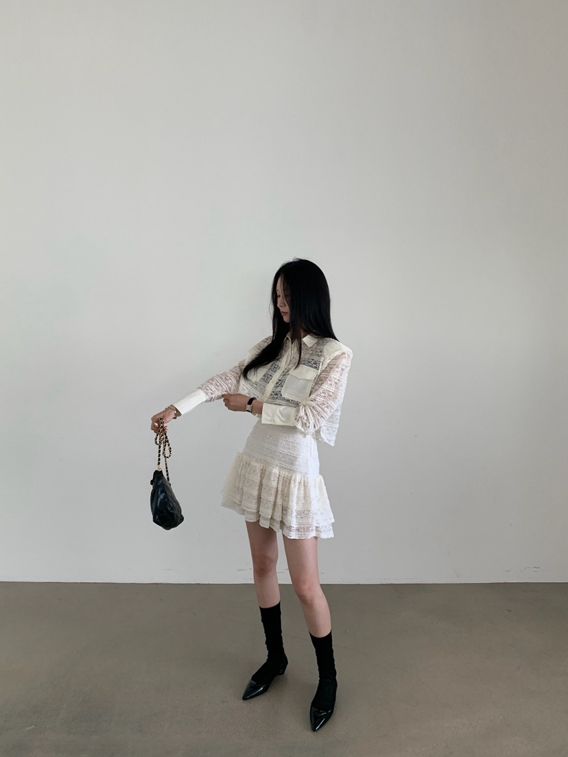 VERANDA韓國直郵26秋季新品推薦休閑時尚熱賣人氣短裙蕾絲VERANDA短裙