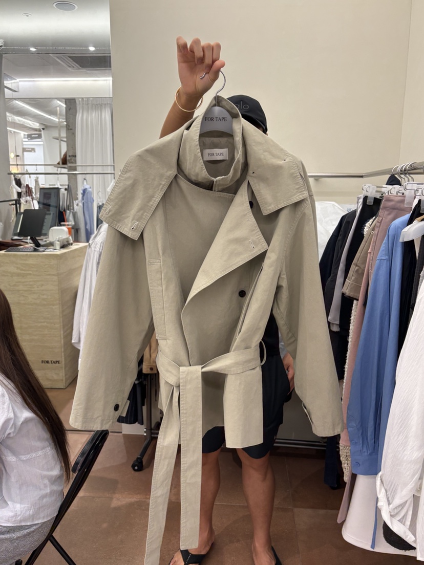 FOR TAPE東大門代購女士新品熱賣真品時尚夾克含腰帶高領FOR TAPE夾克