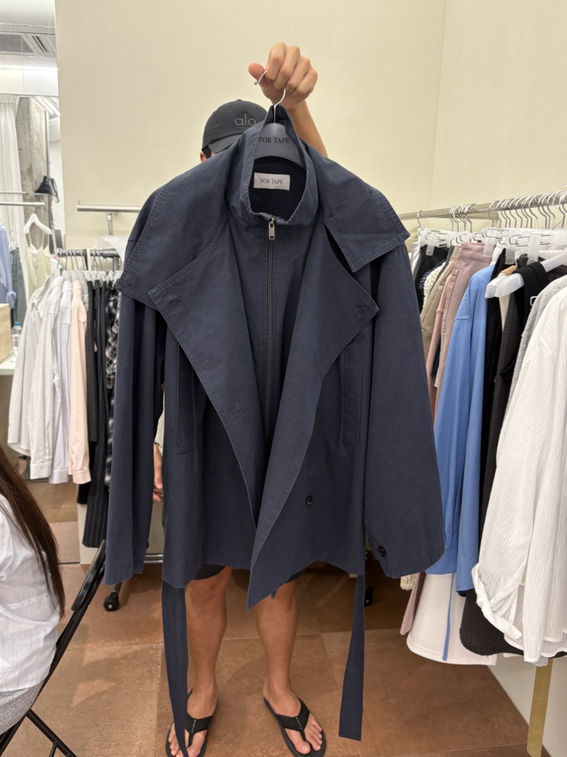 FOR TAPE東大門代購女士新品熱賣真品時尚夾克含腰帶高領FOR TAPE夾克圖色2