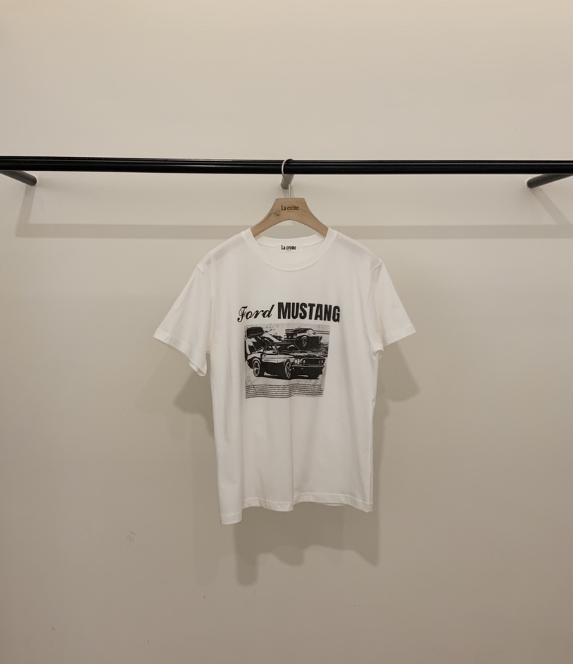 LA CREME韓國代購26秋冬新品時尚真品熱賣推薦休閑T恤印花LA CREMET恤