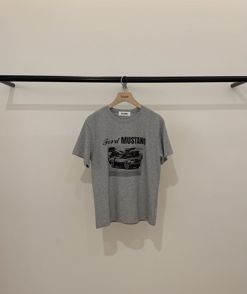 LA CREME韓國代購26秋冬新品時尚真品熱賣推薦休閑T恤印花LA CREMET恤圖色2