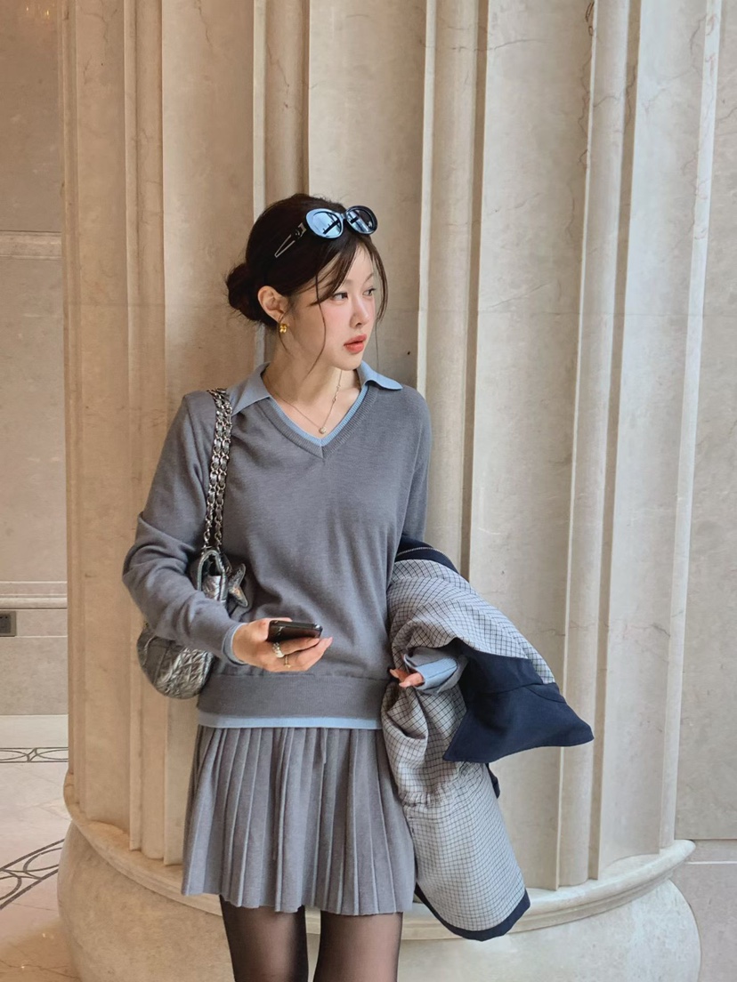 LA CREME韓國直郵26秋冬新款休閑推薦熱賣真品時尚針織衫LA CREME針織衫