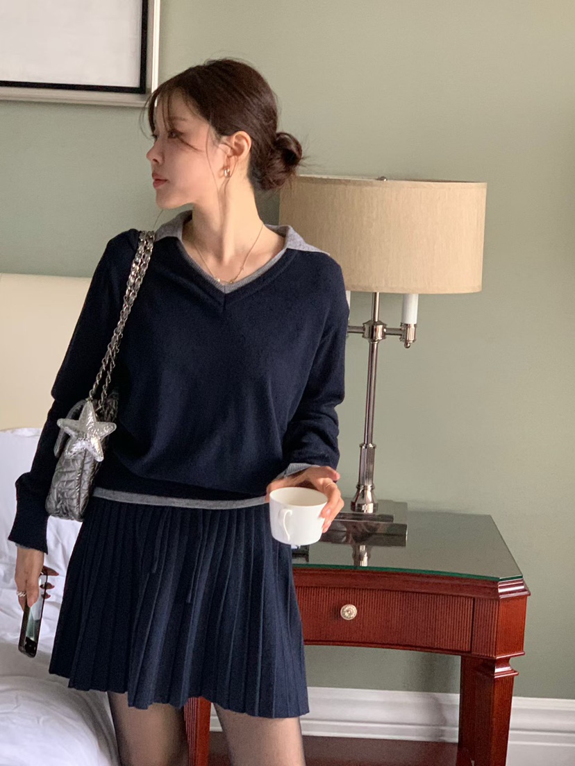 LA CREME韓國直郵26秋冬新款休閑推薦熱賣真品時尚針織衫LA CREME針織衫