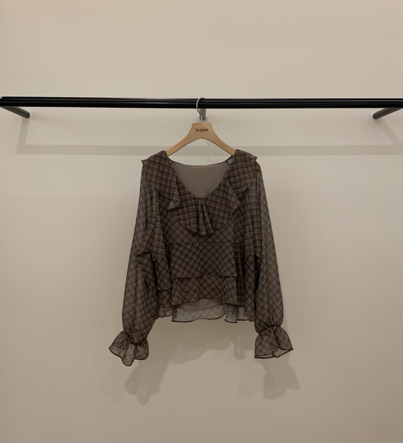 LA CREME東大門代購26秋冬新品時尚人氣真品熱賣襯衫蕾絲衫LA CREME襯衫/蕾絲衫圖色3