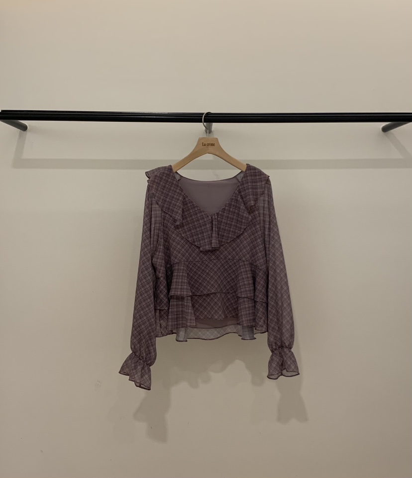 LA CREME東大門代購26秋冬新品時尚人氣真品熱賣襯衫蕾絲衫LA CREME襯衫/蕾絲衫圖色4