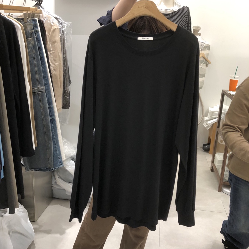 ANN MARGRET韓國代購26秋冬新款推薦長袖T恤經典GRETA.Y長袖T恤圖色2