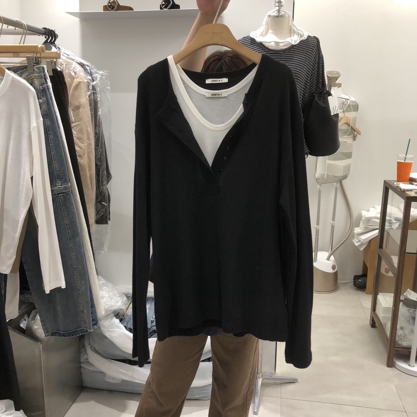 ANN MARGRET東大門代購女裝新品時尚長袖T恤不含內搭GRETA.Y長袖T恤