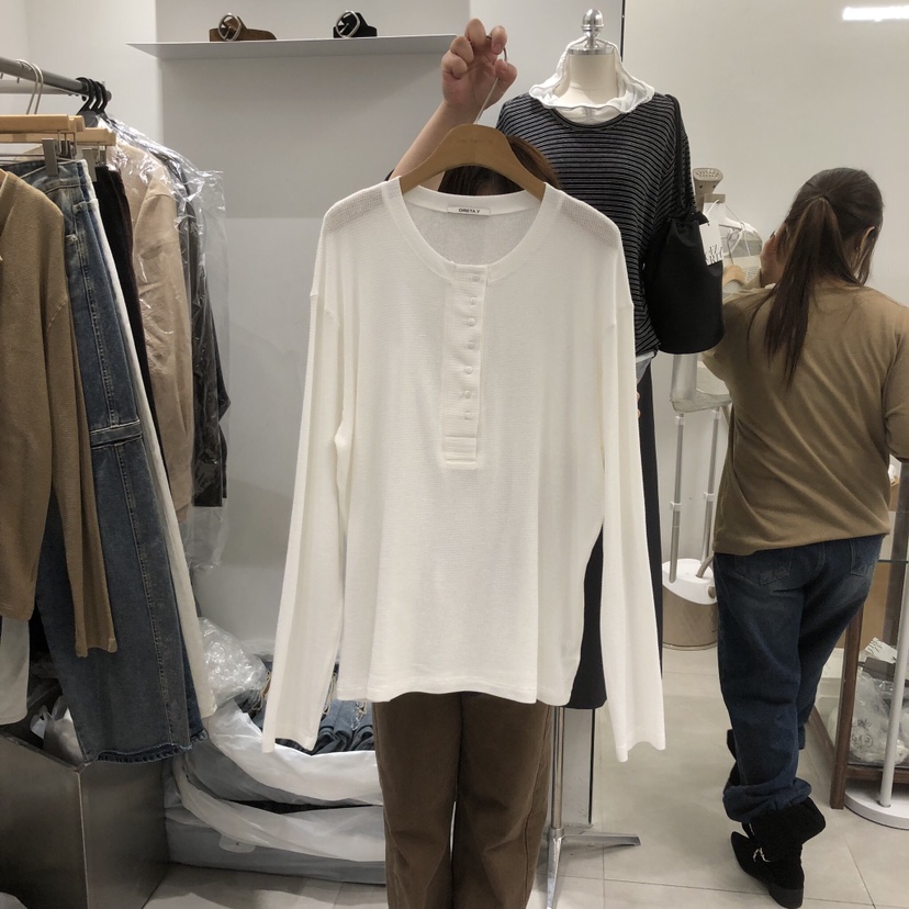 ANN MARGRET東大門代購女裝新品時尚長袖T恤不含內搭GRETA.Y長袖T恤圖色2