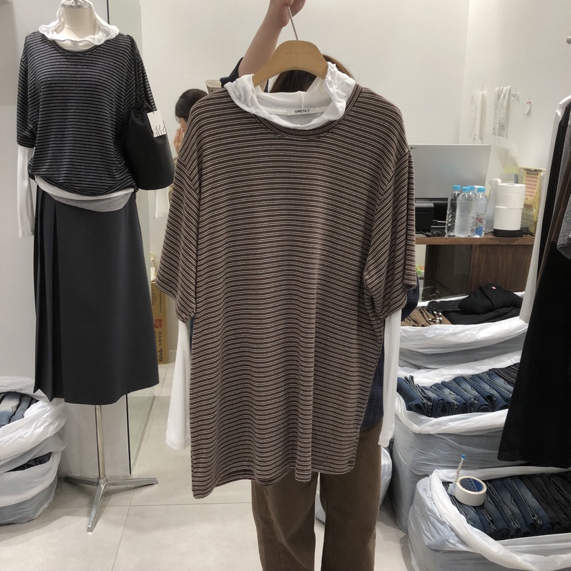 ANN MARGRET韓國代購女裝新款人氣T恤不含內搭寬松GRETA.YT恤圖色3