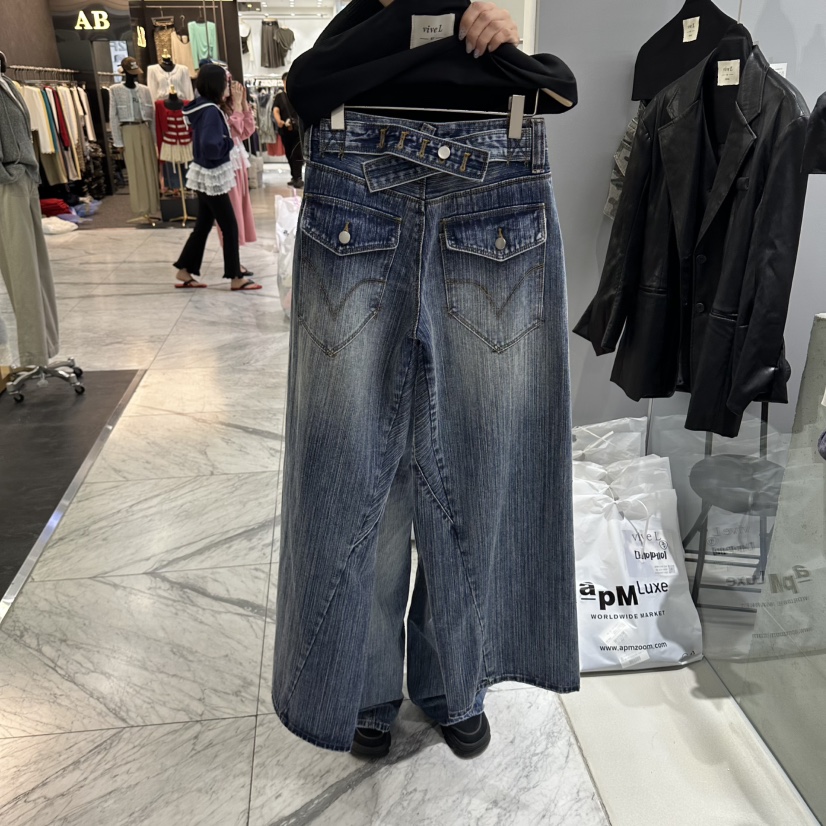 EL BOSQUE韓國代購女士新品人氣休閑熱賣時尚真品牛仔褲EL BOSQUE牛仔褲