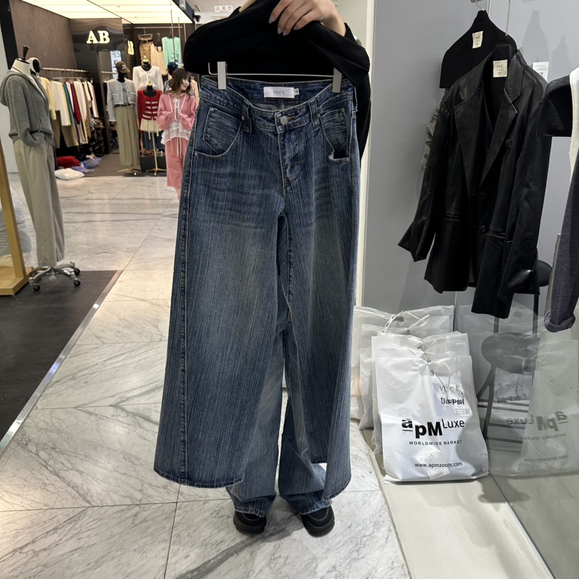 EL BOSQUE韓國代購女士新品人氣休閑熱賣時尚真品牛仔褲EL BOSQUE牛仔褲