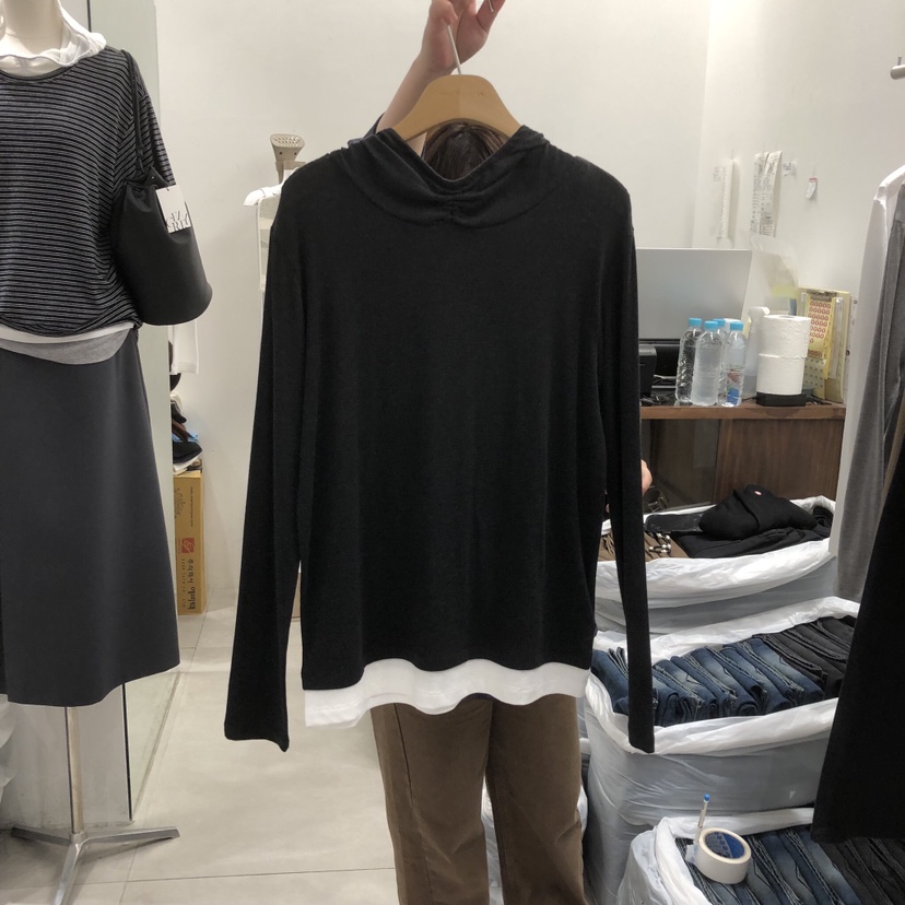 ANN MARGRET東大門直郵女裝新品推薦長袖T恤連帽衫GRETA.Y長袖T恤圖色2