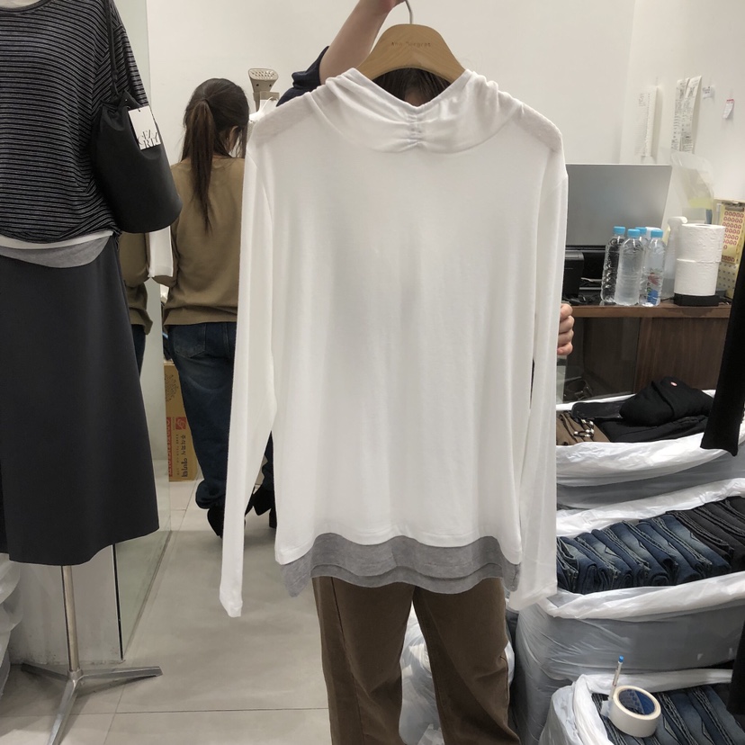 ANN MARGRET東大門直郵女裝新品推薦長袖T恤連帽衫GRETA.Y長袖T恤圖色3