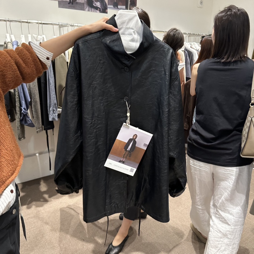 OVERTAKE東大門代購26秋冬新品時尚推薦人氣皮衣不含圍巾OVERTAKE皮衣圖色2