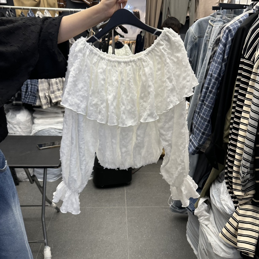 A-DEL韓國代購女裝新品時尚休閑推薦真品襯衫蕾絲衫多層A-DEL襯衫/蕾絲衫