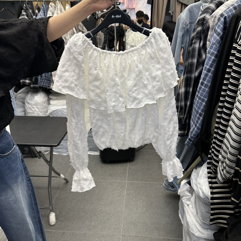 A-DEL韓國代購女裝新品時尚休閑推薦真品襯衫蕾絲衫多層A-DEL襯衫/蕾絲衫