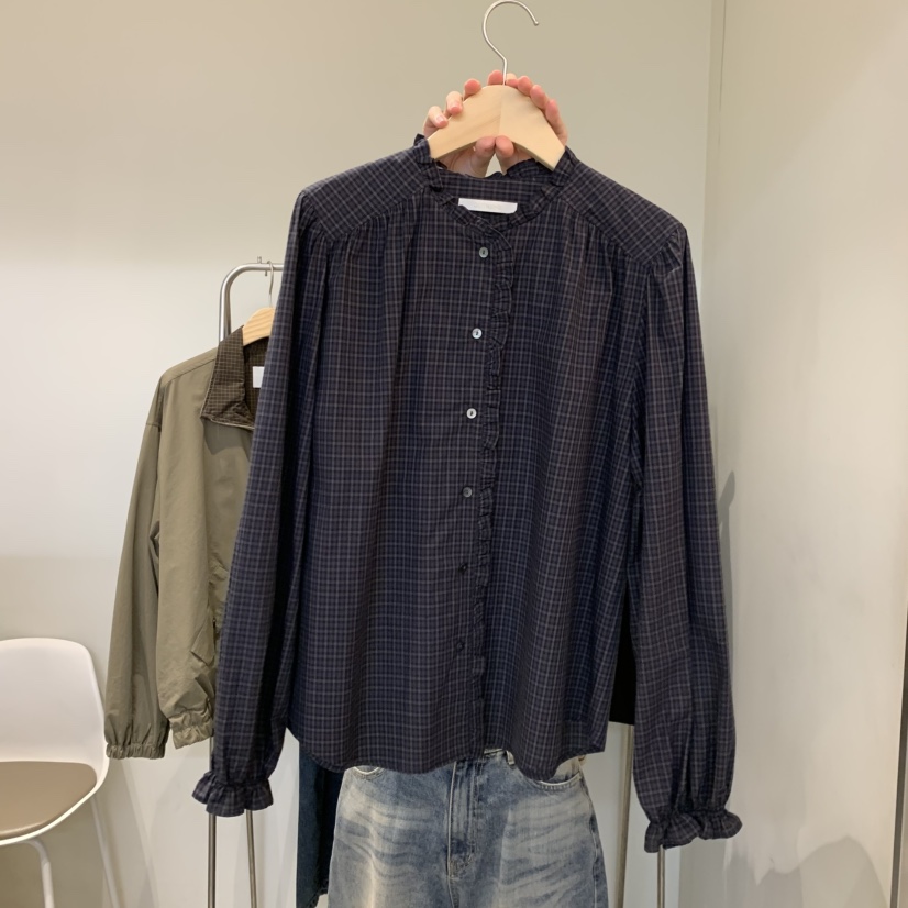 OUTRENE東大門代購26秋冬新品人氣真品休閑推薦襯衫蕾絲衫OUTRENE襯衫/蕾絲衫圖色3