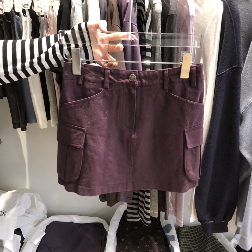 RIVEROOM東大門直郵女士新品真品推薦休閑熱賣時尚短裙口袋RIVEROOM短裙